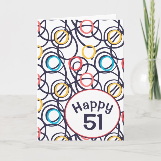 Funky Doodles for 51st Birthday Card (Front)