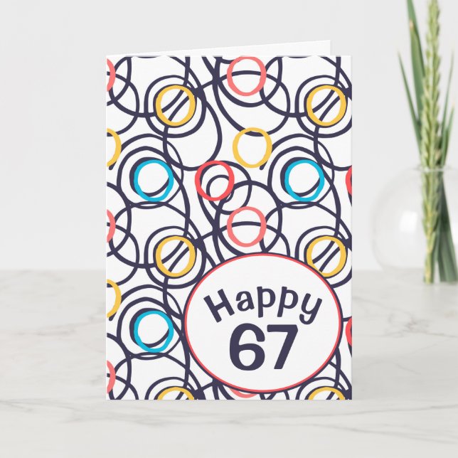 Funky Doodles for 67th Birthday Card (Front)