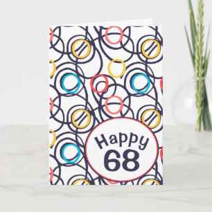Funky Doodles for 68th Birthday Card