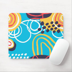 Funky Doodles On Aqua  Mouse Pad