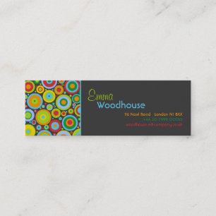 Funky Dots Dark Grey Mini Business Card