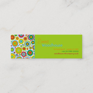 Funky Dots Green Mini Business Card