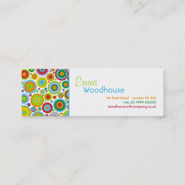 Funky Dots Mini Business Card (Front)