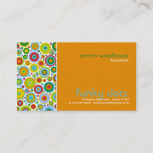 Funky Dots Orange Business Card
