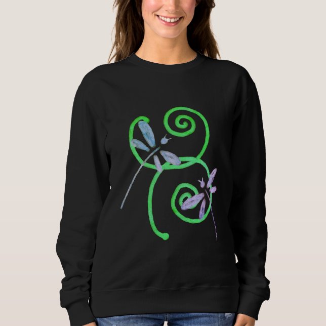 Funky Dragonflies Abstract Art to Wear Sweatshirt (Front)