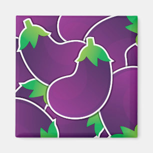 Funky eggplant magnet