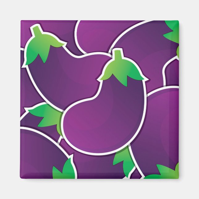 Funky eggplant magnet (Front)