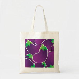 Funky eggplant tote bag