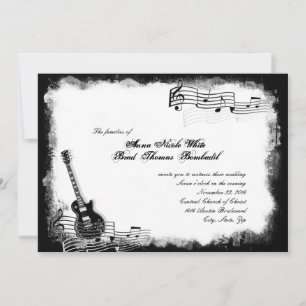 Funky Electric Guitar Music Wedding Invitation