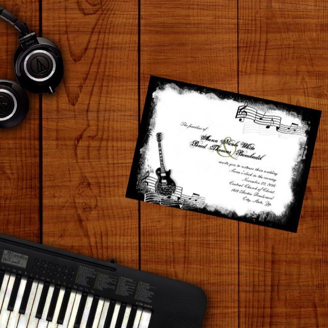Funky Electric Guitar Music Wedding Invitation (Creator Uploaded)