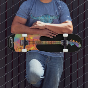 Funky Electric Guitar Name Skateboard