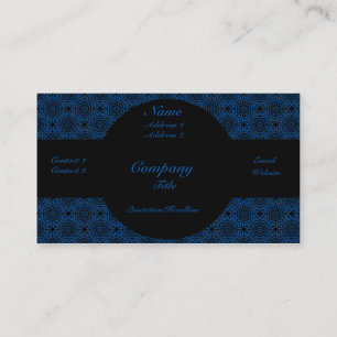 Funky Elegance Business Card, Blue Card