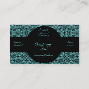 Funky Elegance Business Card, Teal Card