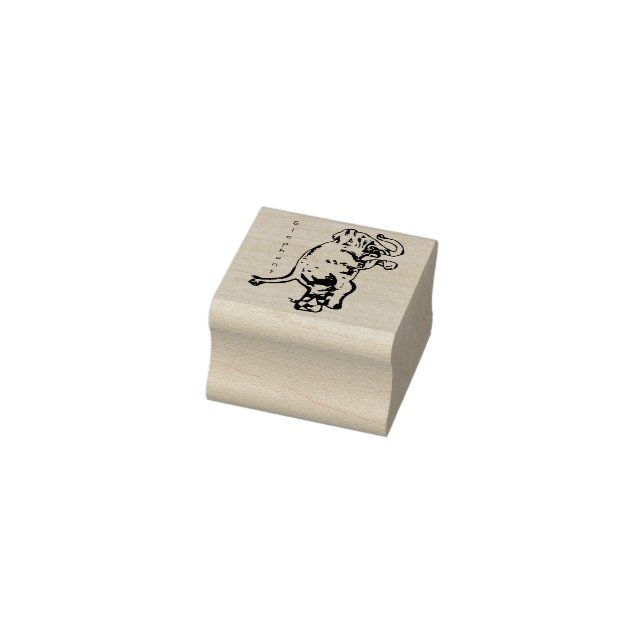 Funky Elephant Rubber Stamp (Stamp)