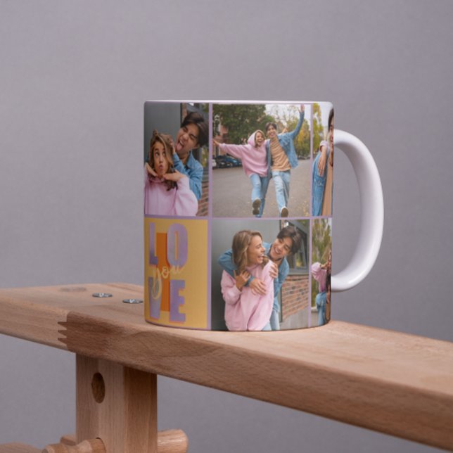 Funky Energetic I Love You Photo Collage Coffee Mug (Creator Uploaded)
