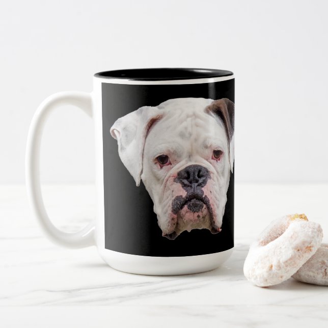 Funky Face Boxer Two-Tone Coffee Mug (With Donut)