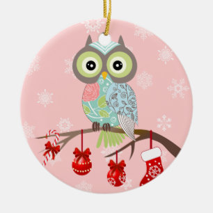 Funky Fancy Owl Christmas Ornament