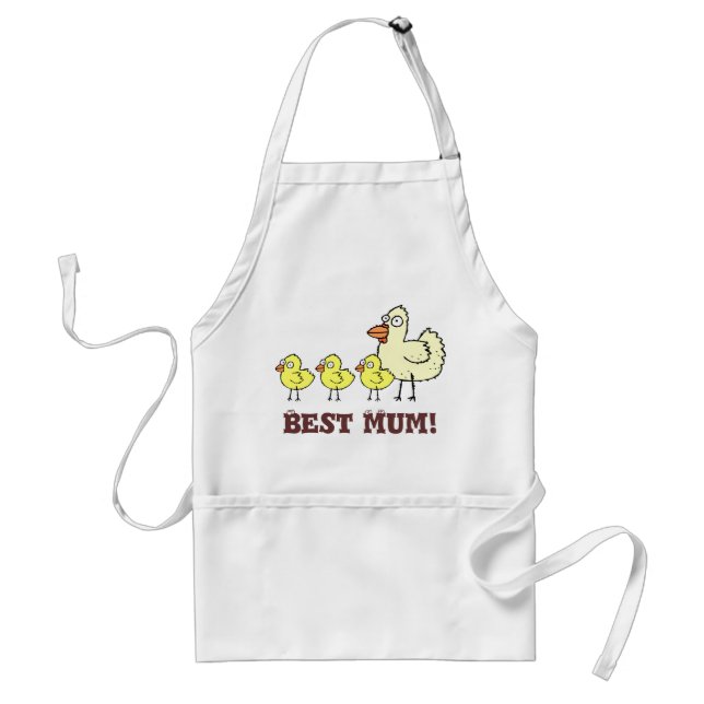Funky Farm Chicken And Chicks Best Mum! Apron (Front)