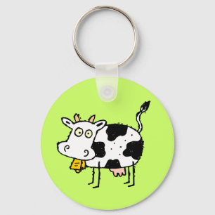 Funky Farm Cow Keychain