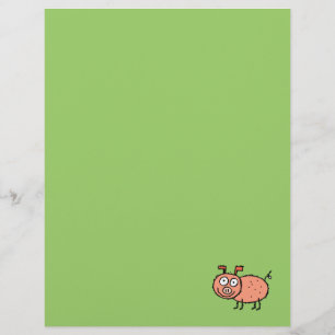 Funky Farm Pig Recycled Letterhead Paper
