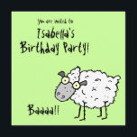Funky Farm Sheep (Birthday) Party Invitation Baa<br><div class="desc">Recycled, but you can choose your own type of paper. Choose your own background colour and type of gathering (shower, dance, ball, party, brunch, lunch, tea, dinner, picnic, race, etc). Add your own text on the back, along with the location and the phone number. Matching party favours and keepsakes for...</div>