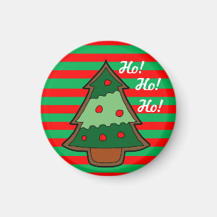 Funky Festive Stripes and Tree Magnet