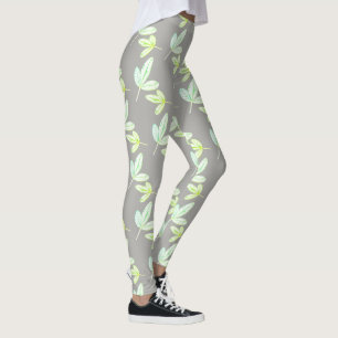 Funky Fig Tree Leaf Pattern Leggings