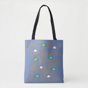 Funky Fish All Over Print Tote Bag