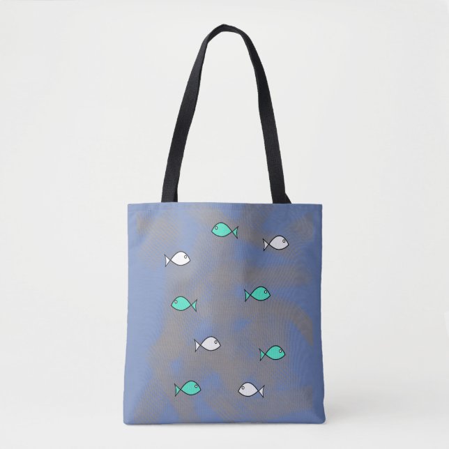 Funky Fish All Over Print Tote Bag (Front)