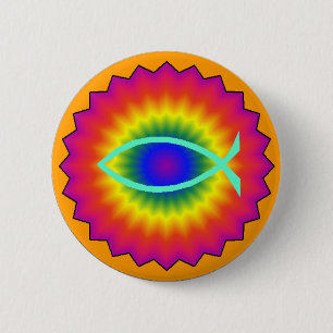 Funky Fish Eye Christian Button