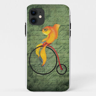 Funky Fish on a Penny Farthing iPhone 11 Case
