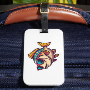 Funky Fish with Sunglasses Luggage Tag