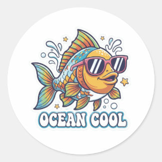 Funky Fish with Sunglasses Sticker