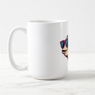 "Funky Fish with Sunglasses Sticker Coffee Mug
