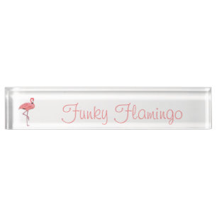 Funky Flamingo Custom Nameplate