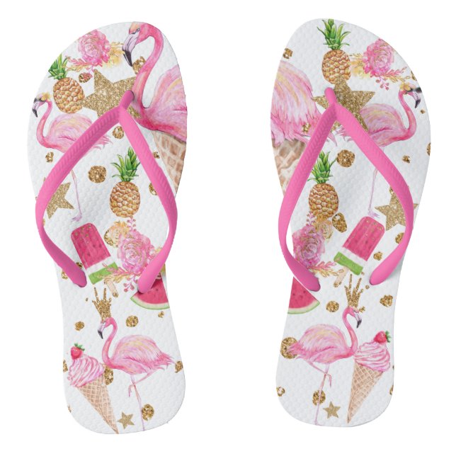 Funky Flamingo Flip Flops for the Flamingo Lover (Footbed)