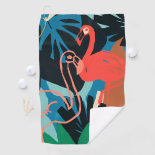 Funky Flamingo Golf Towel