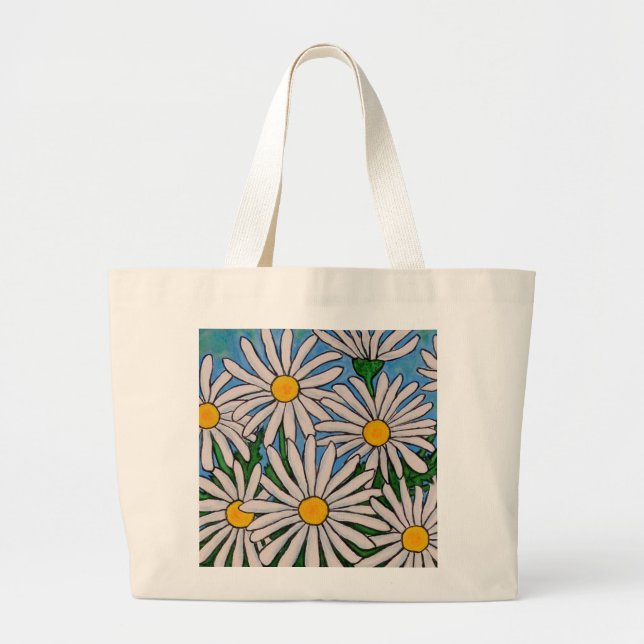 Funky Floral Daisy Tote Bag (Front)