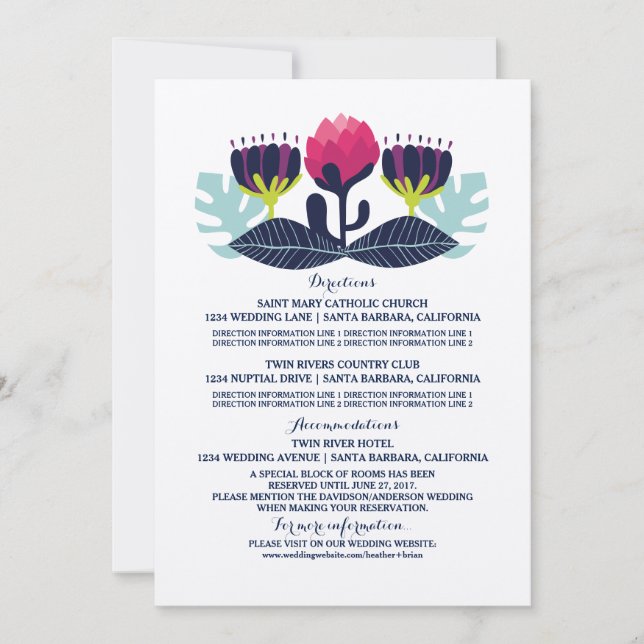 Funky Floral Information Card (Front)