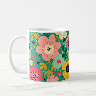 Funky Floral Pattern Coffee Mug