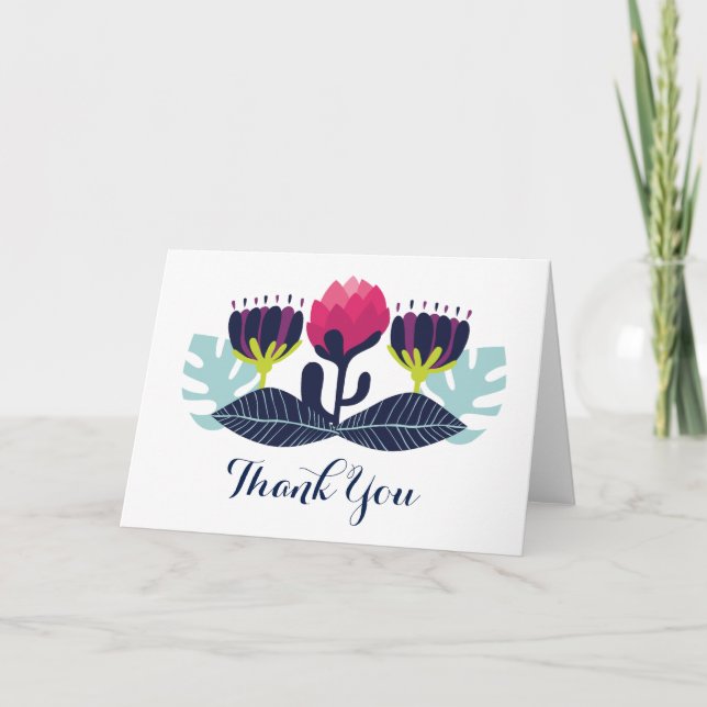 Funky Floral Thank You Card (Front)