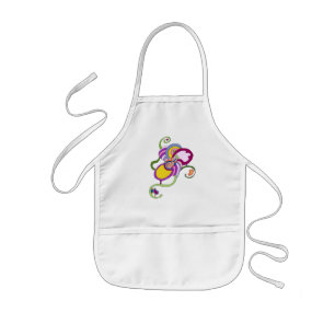 Funky Flower Abstract Illustration Kids Apron