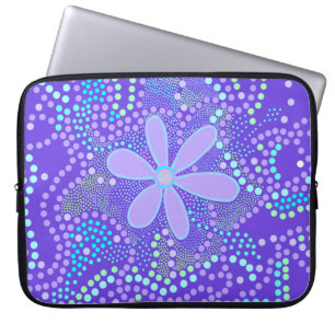 Funky Flower and Dots in Purples Laptop Case