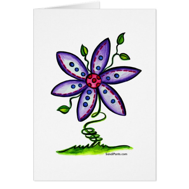 Funky Flower Card ~ Blank Inside (Front)