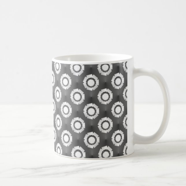 Funky Flower Mug, Metallic Grey Coffee Mug (Right)