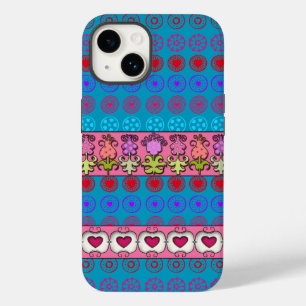 Funky Flowers and Hearts Case-Mate iPhone 14 Case