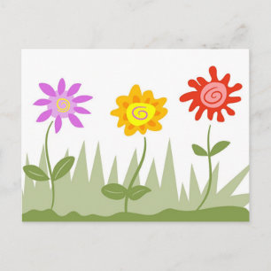 Funky Flowers Postcard