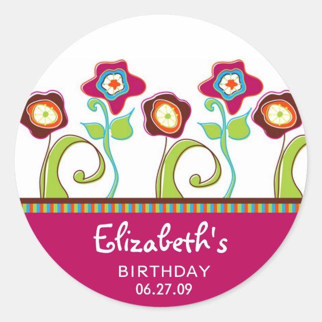 Funky Flowers Stickers (Front)