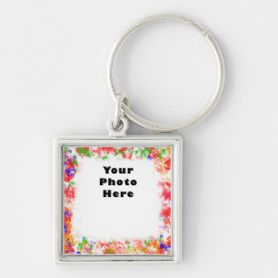 Funky Flowery Colour Frame Key Ring