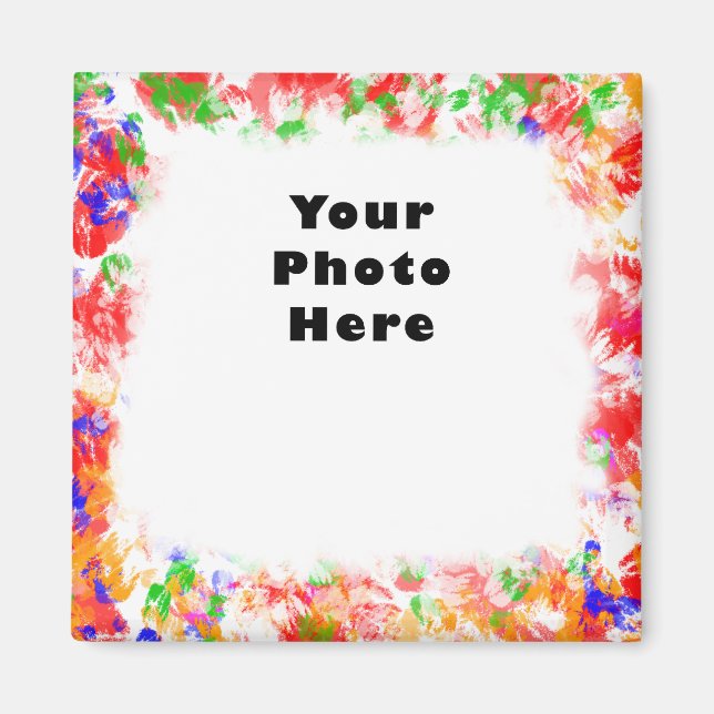 Funky Flowery Colour Frame Magnet (Front)